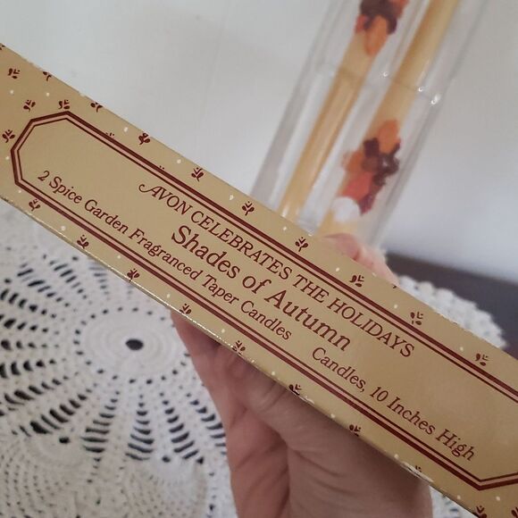 Vintage Avon Shades of Autumn 10" Taper Candles with Spice Garden Fragrance - Picture 2 of 4
